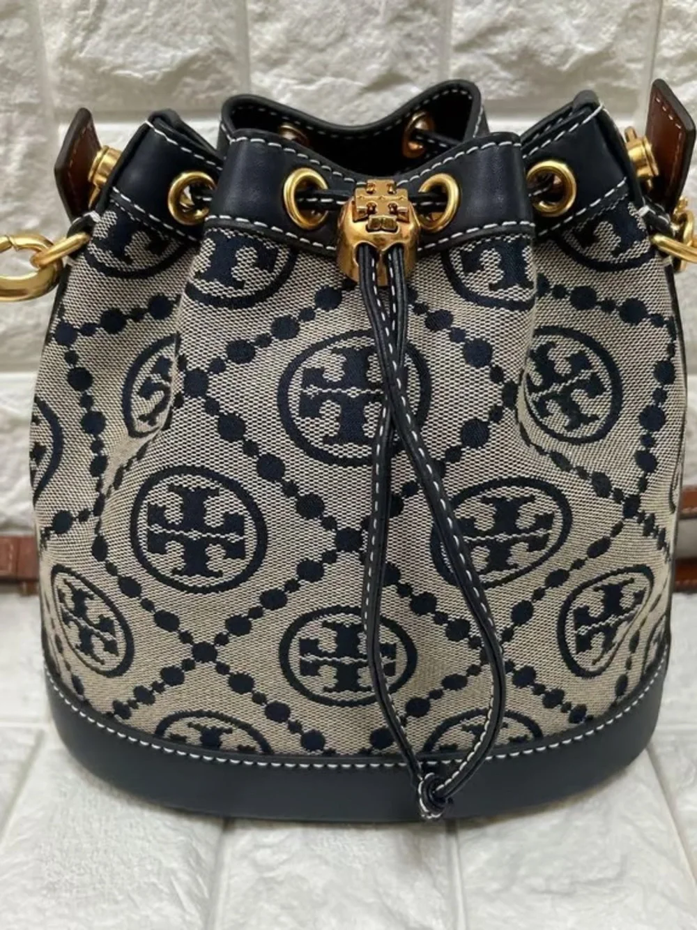Tory Burch T Monogram Jacquard Bucket Bag